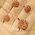 Elegant Flower Design Crystal Golden Necklace Sets for Girls/Women