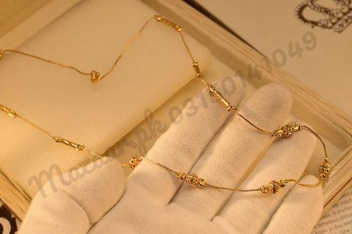 18K Mala Crystal Chain Micro Gold Plated Pendant for Girls/Women - Meerzah