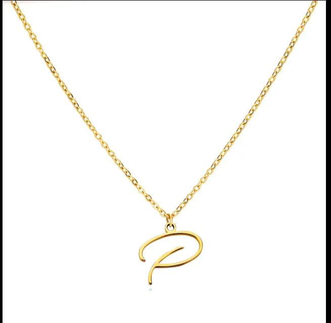 Gold Plated Letter Capital Alphabet Pendant Necklaces For Girls/Women