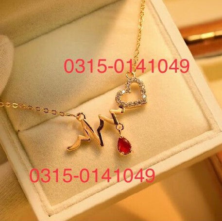 Stylish Heart Crystal Gold Plated Pendant for Girls/Women - Meerzah