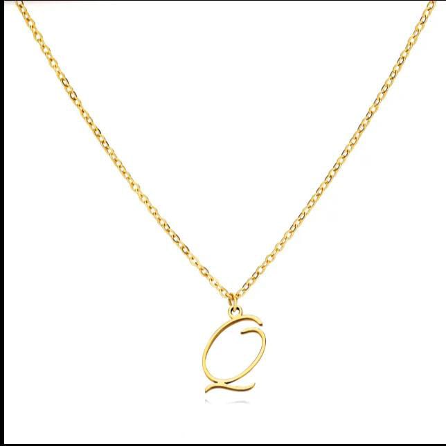 Gold Plated Letter Capital Alphabet Pendant Necklaces For Girls/Women