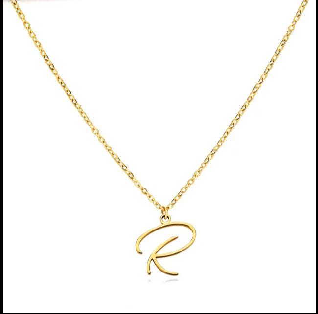 Gold Plated Letter Capital Alphabet Pendant Necklaces For Girls/Women