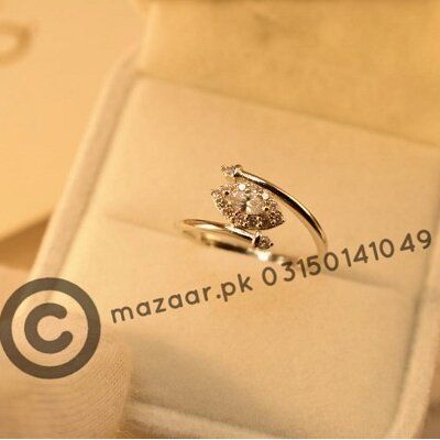 Fancy Silver Plated zircon Ring for Girls/Women - Meerzah