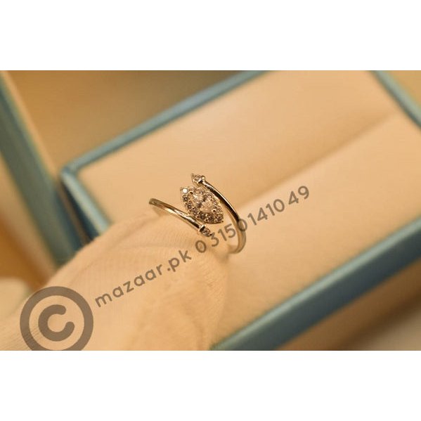 Fancy Silver Plated zircon Ring for Girls/Women - Meerzah