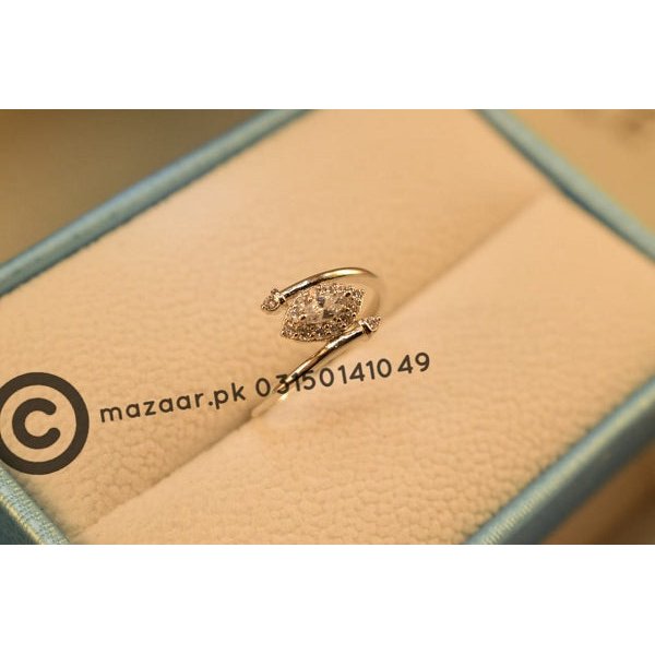 Fancy Silver Plated zircon Ring for Girls/Women - Meerzah