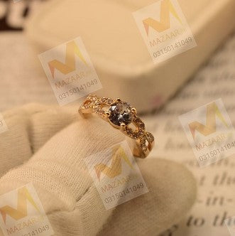 Beautiful Cut Stone Golden zircon Ring for Girls/Women - Meerzah