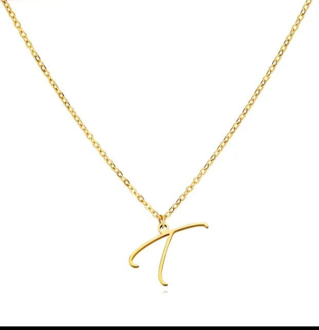 Gold Plated Letter Capital Alphabet Pendant Necklaces For Girls/Women