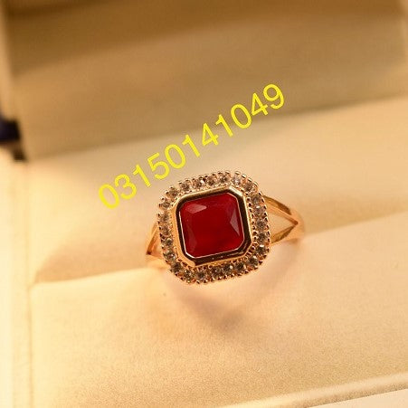 Elegant Maroon Turkish Zircon Crystal Ring for Girls/Women - Meerzah