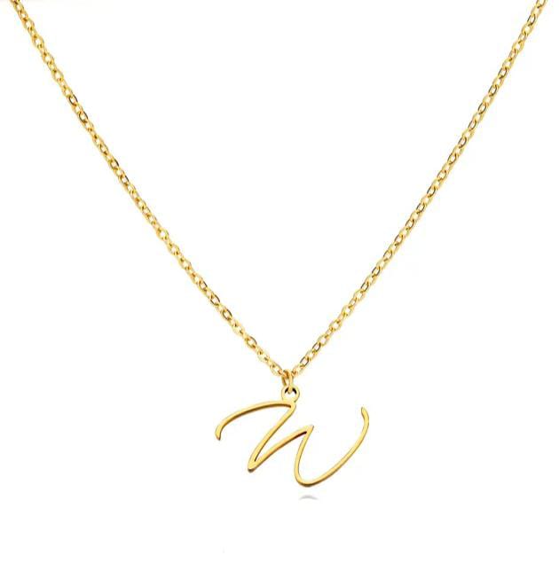 Gold Plated Letter Capital Alphabet Pendant Necklaces For Girls/Women