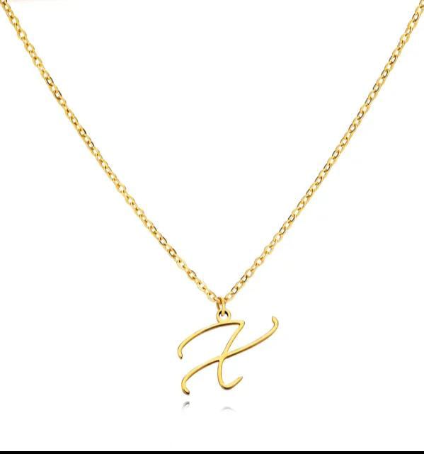 Gold Plated Letter Capital Alphabet Pendant Necklaces For Girls/Women