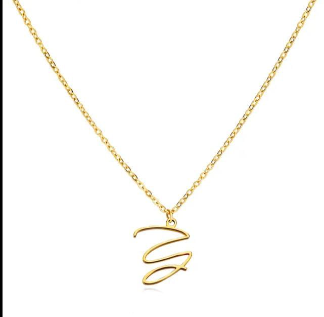 Gold Plated Letter Capital Alphabet Pendant Necklaces For Girls/Women