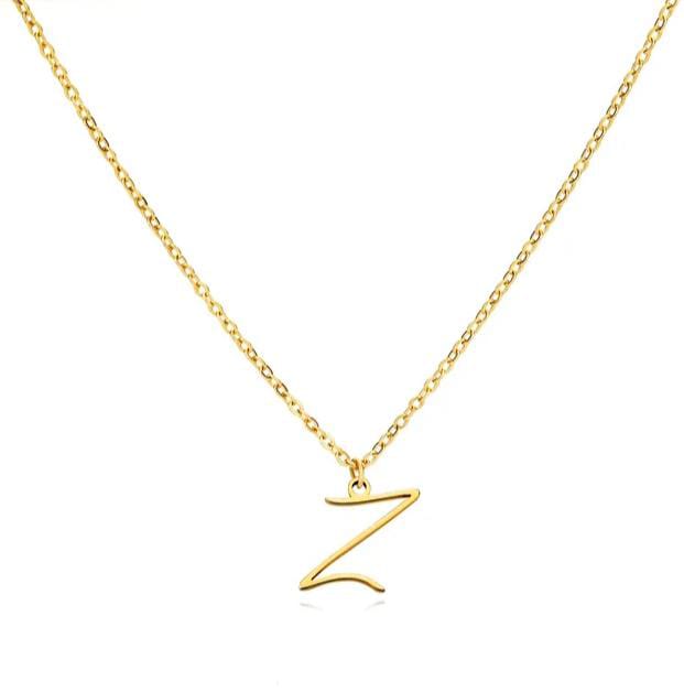 Gold Plated Letter Capital Alphabet Pendant Necklaces For Girls/Women